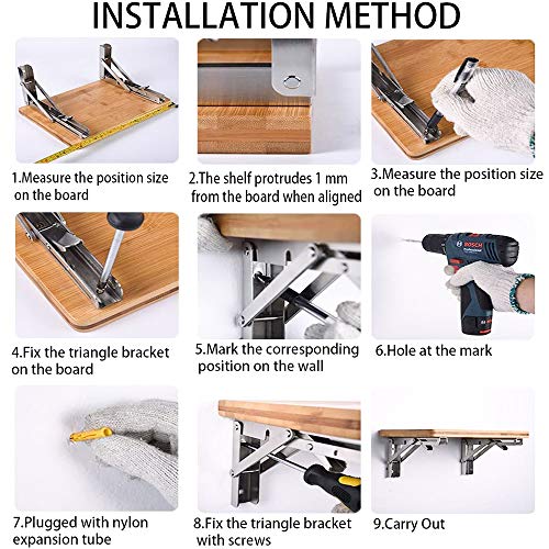 Folding Shelf Brackets Heavy Duty Stainless Steel G8738