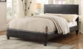 Leatherette Full Platform Bed Dark Brown O67859