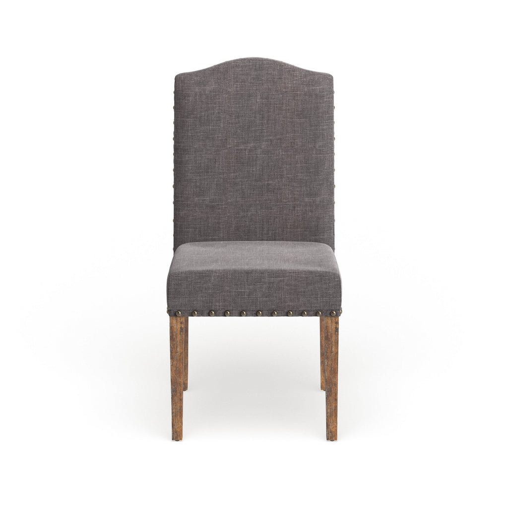 Rustic Brown Fabric Dining Chairs Set of 2 D256