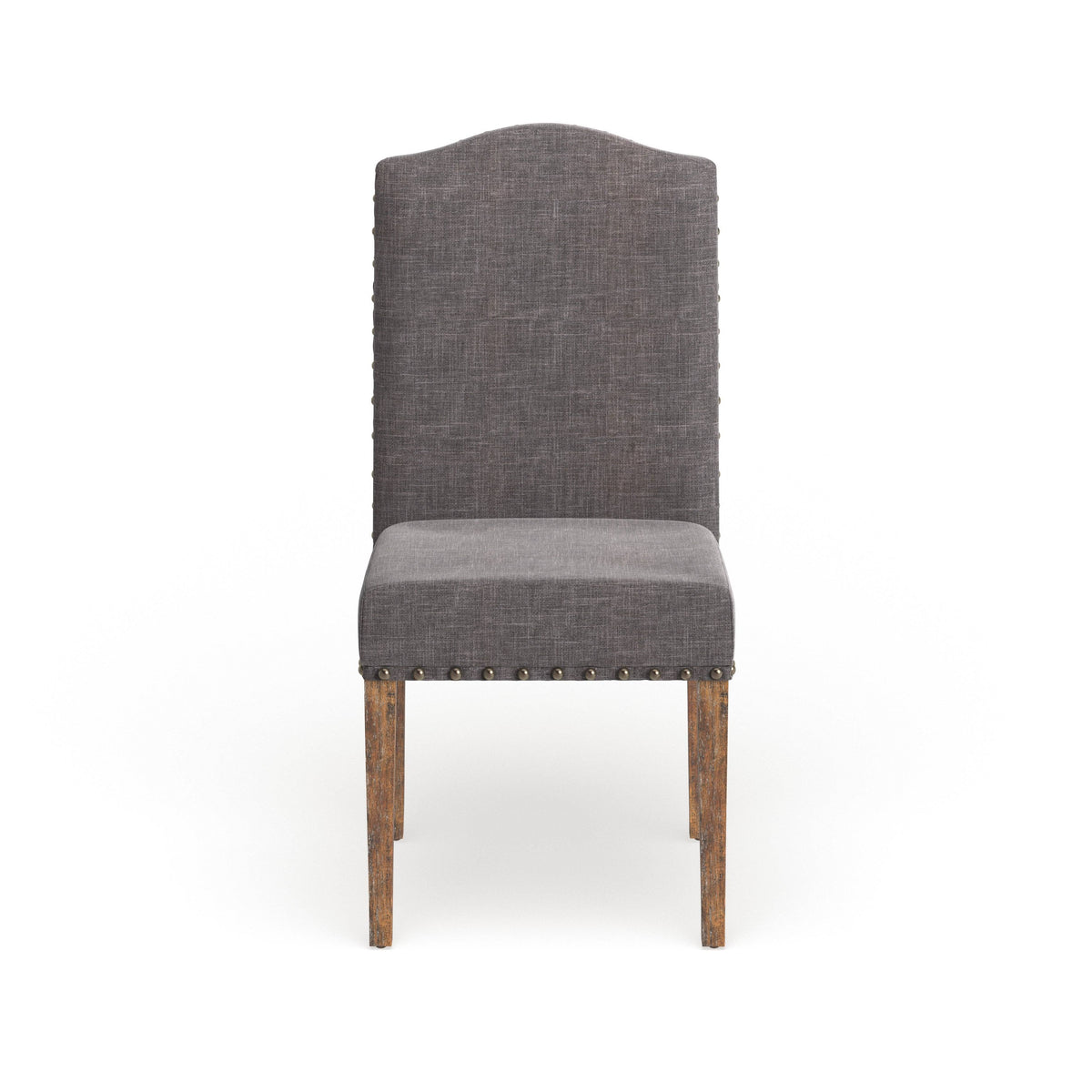 Rustic Brown Fabric Dining Chairs Set of 2 D256