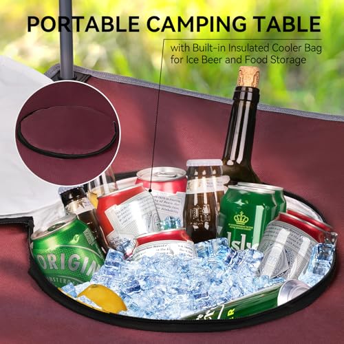 Portable Folding Camping Table with 4 Cup Holders E324246