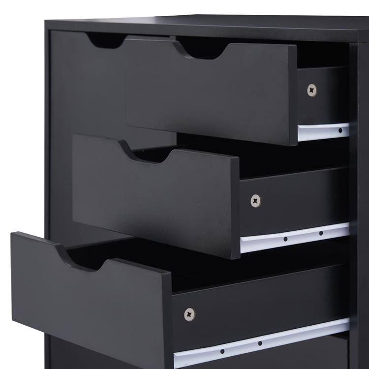 Black 5-Drawer Storage Cabinet with Shelves S68410