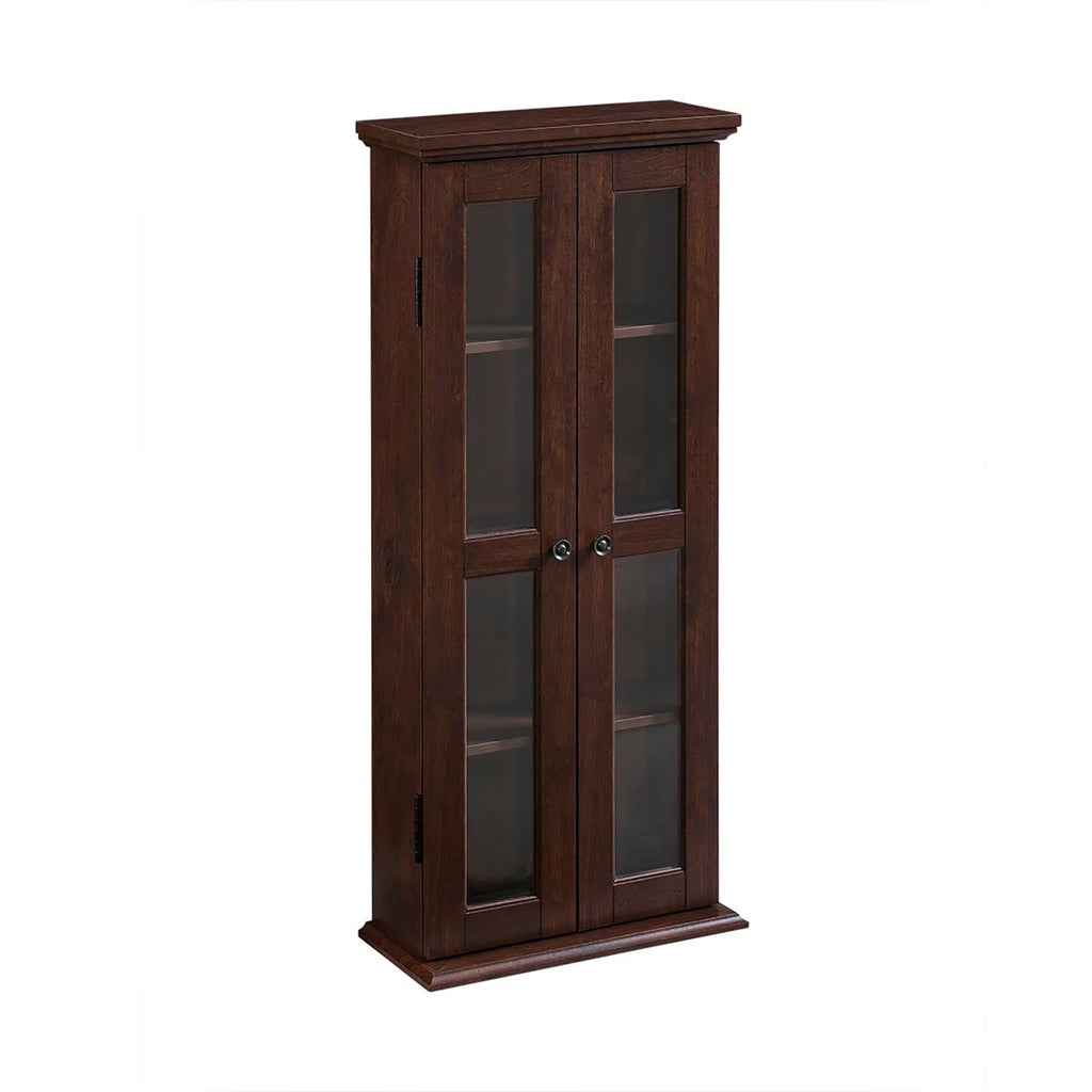 41x22 Wood Media Storage Tower Cabinet Brown Y60285
