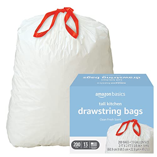 13 Gallon 120 Count Tall Kitchen Drawstring Trash Bags G196