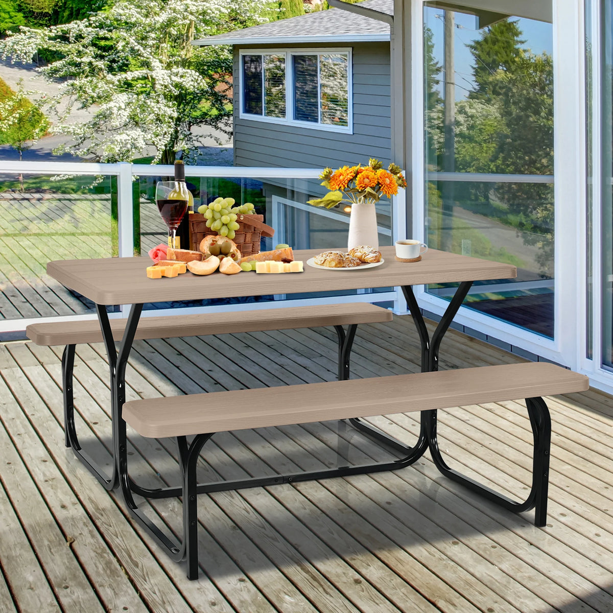 Green Picnic Table Bench Set L1145