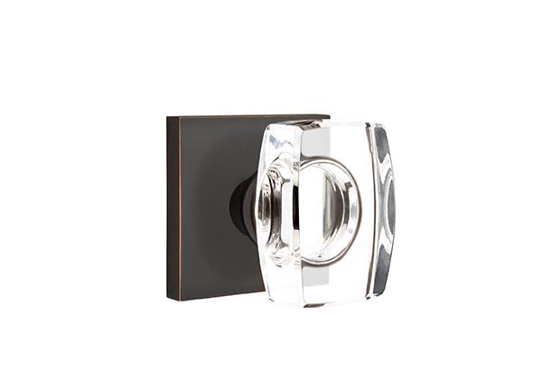 Oil Rubbed Bronze Windsor Crystal Knob with Square Rose J6466
