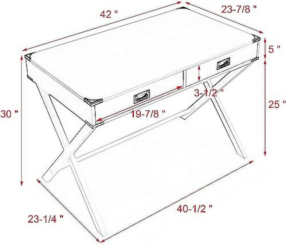 White Computer Desk with Drawers K9056