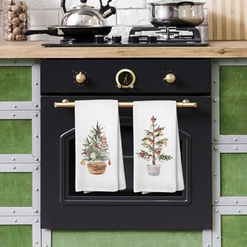 Christmas Tree Kitchen Towels, 16x24 Inch Set of 4 N806