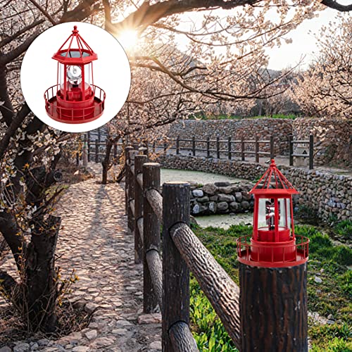 Solar Powered Rotating Lighthouse Outdoor Hanging Lamp Y6267