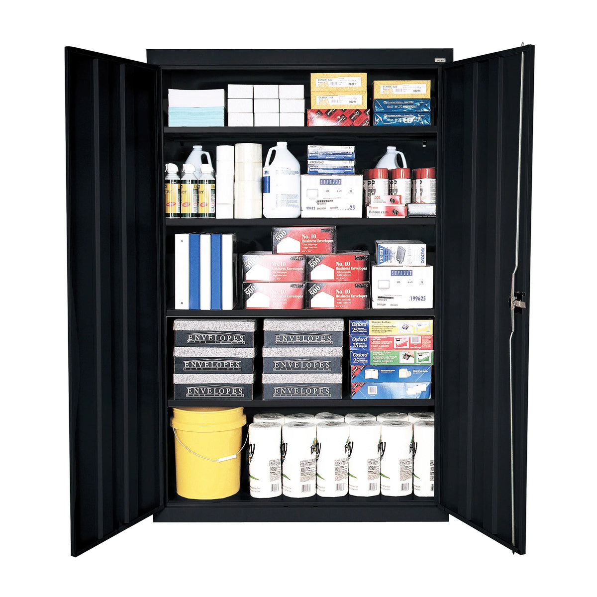 5-Shelf Steel Storage Cabinet with Recessed Handle F4274