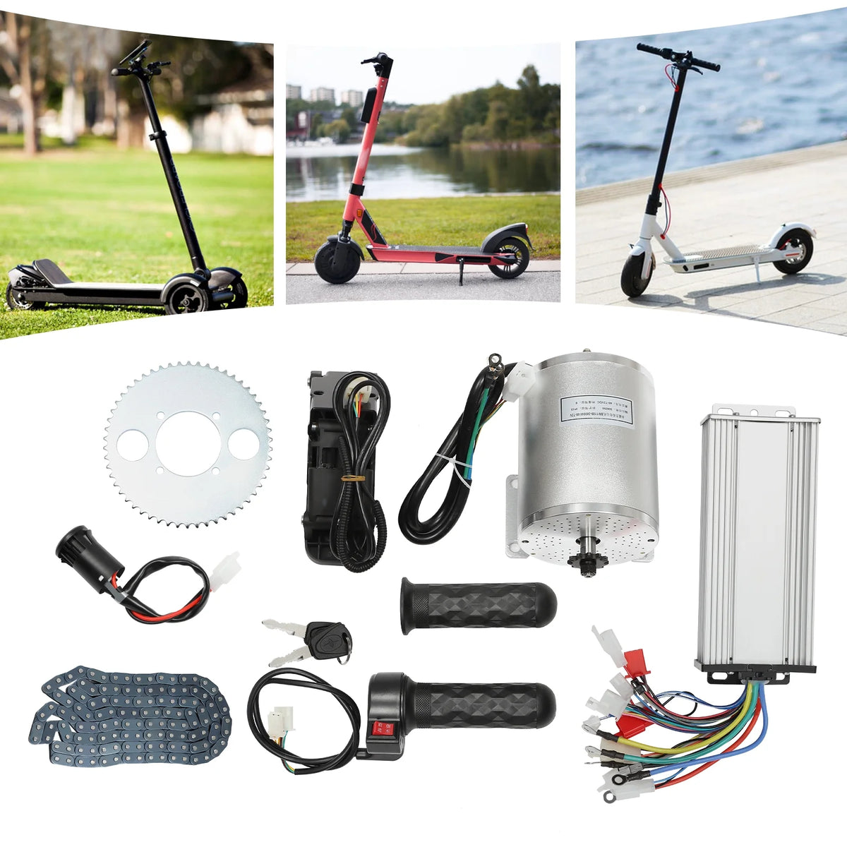 48-72V 3000W Brushless Motor Kit with Controller and Throttle J332