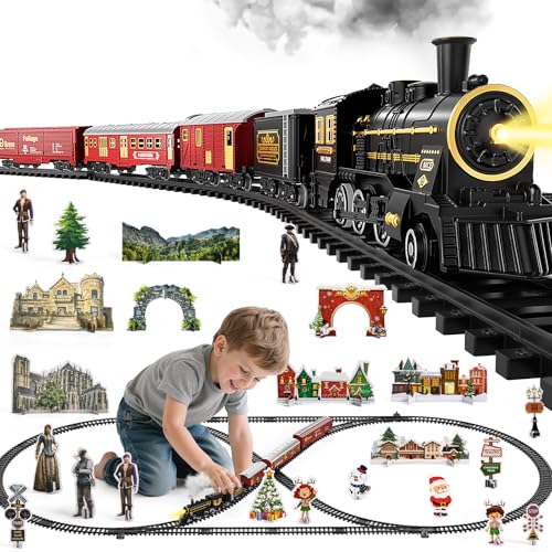 Large Electric Train Set with Realistic Sound, Lights and Smoke N662