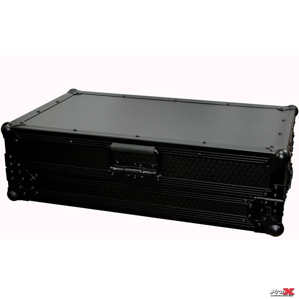 Black Travel Flight Case for Mixtrack Pro 3 with Laptop Shelf K8536