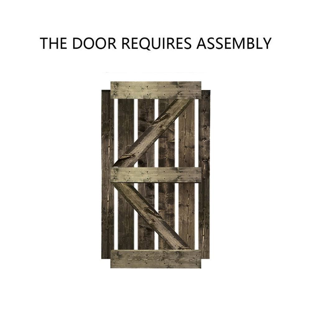 36 in. x 84 in. Solid Jungle Green Stained Pine Wood Interior Sliding Barn Door Slab N374