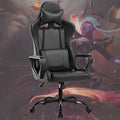 White Ergonomic PU Leather Gaming Chair with Lumbar Support Headrest P854473
