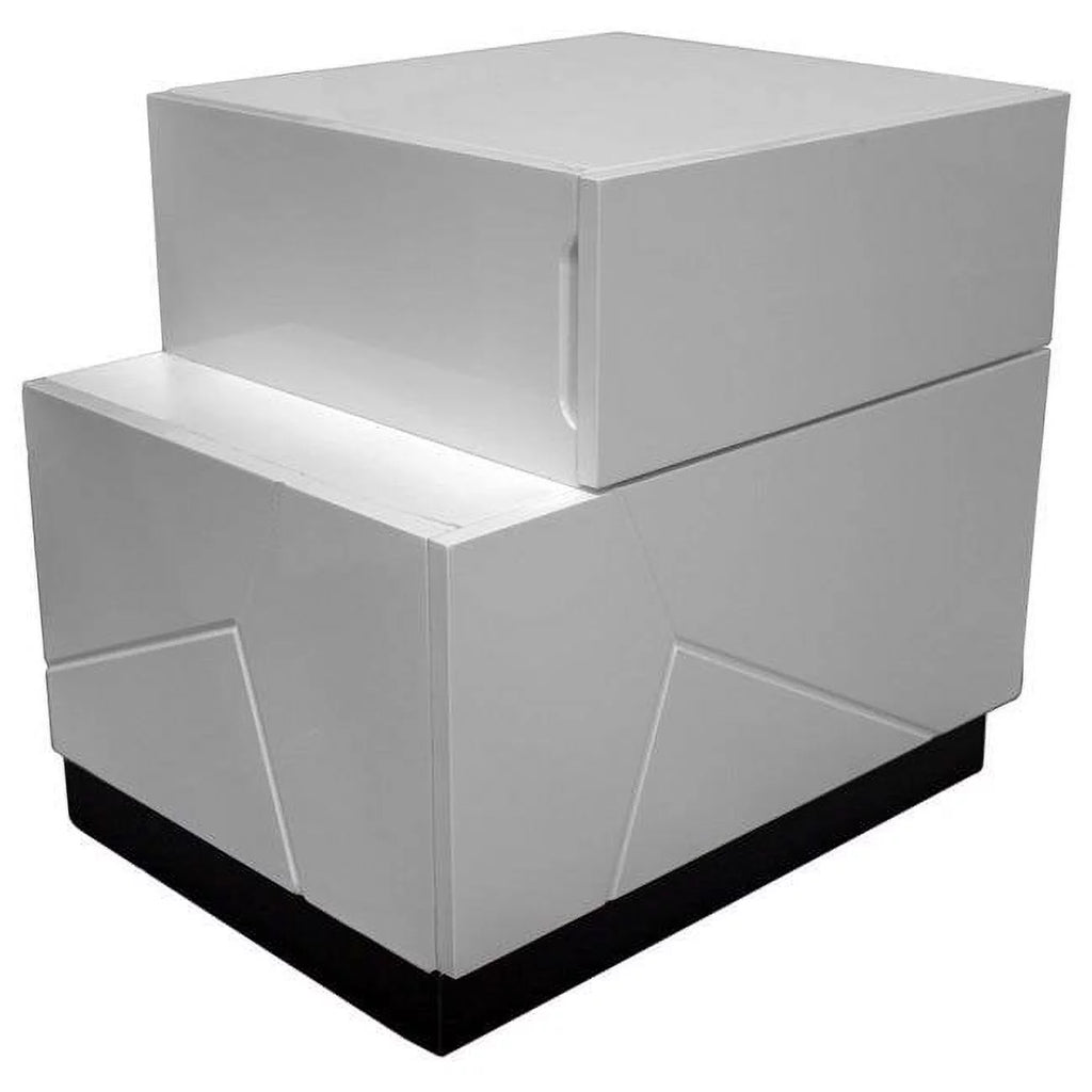 White/Black Poplar Wood Nightstand S399