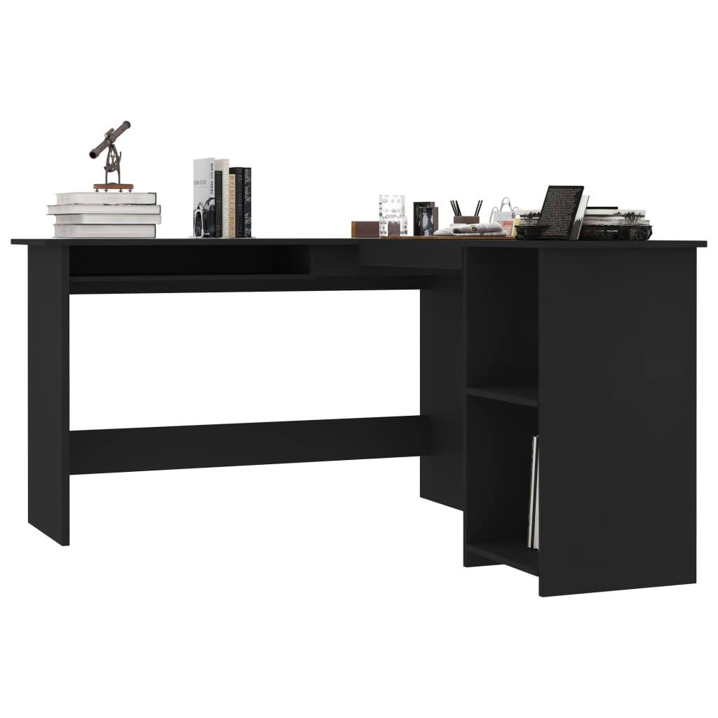 Concrete Gray L-Shaped Corner Desk Chipboard B97061