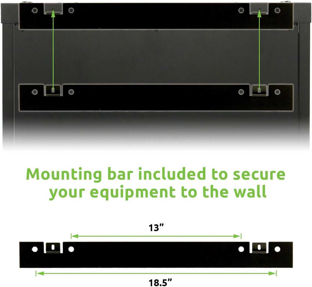 6U Wall Mount 19 Inch IT Cabinet Rack Enclosure Glass Door Lock J524946