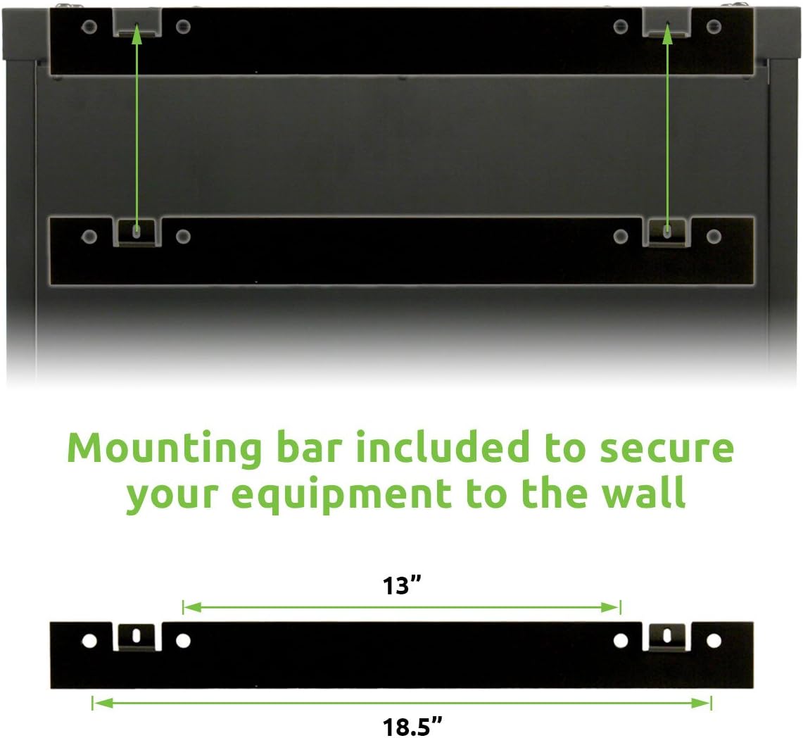 6U Wall Mount 19 Inch IT Cabinet Rack Enclosure Glass Door Lock J524946
