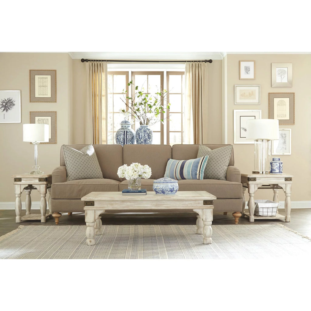 Farmhouse White Wood Coffee Table E9711