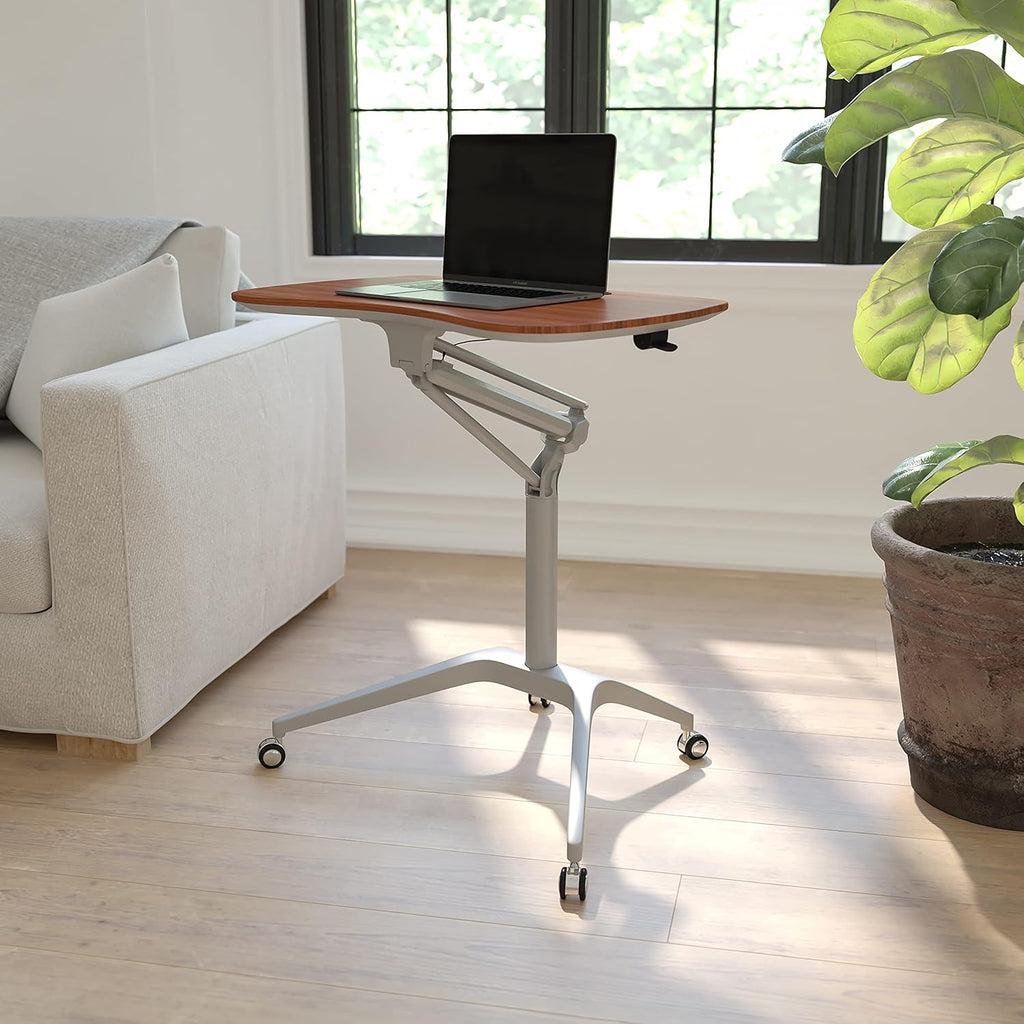 Black Mobile Ergonomic Desk with Adjustable Height B341553