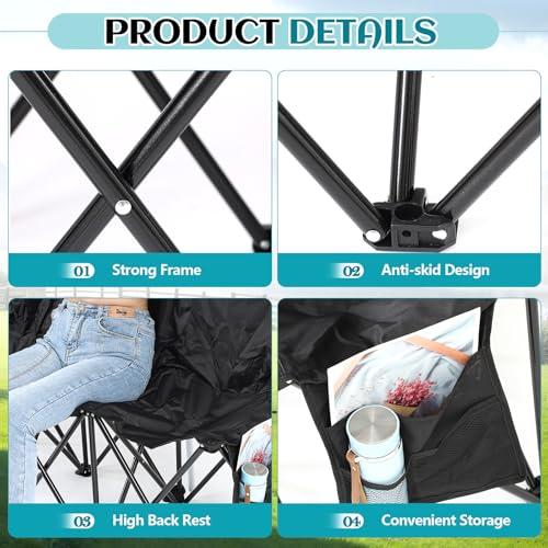 Folding Portable Soccer Bench Chair with Storage Bag O262