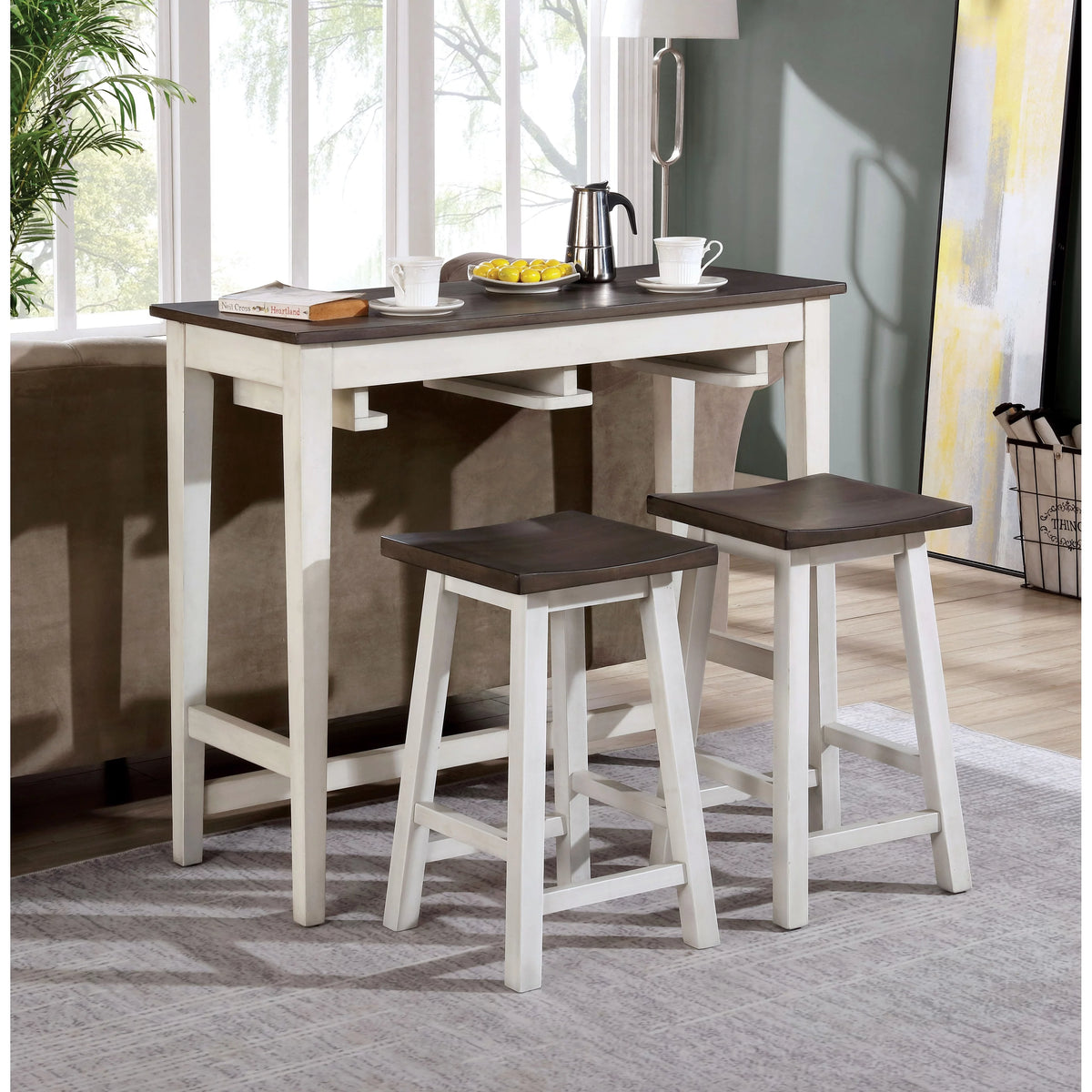 Solid Wood 3-Piece Bar Table Set L62605
