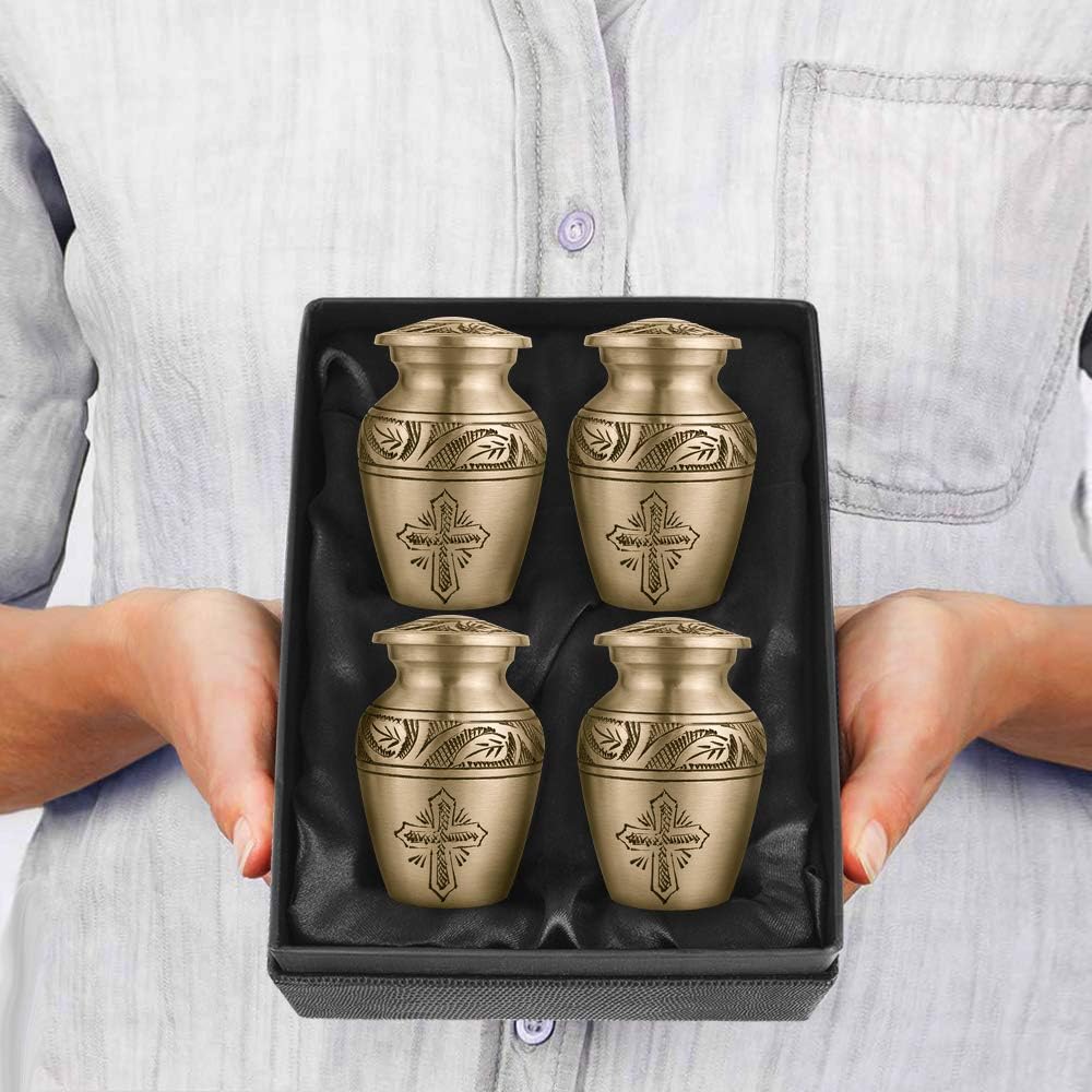 Bronze Small Mini Keepsake Urn Set of 4 E797537