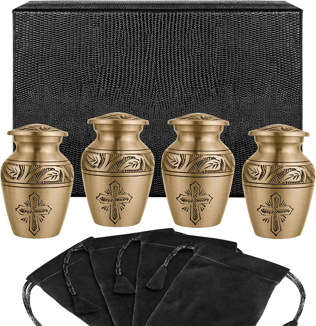Bronze Small Mini Keepsake Urn Set of 4 E797537