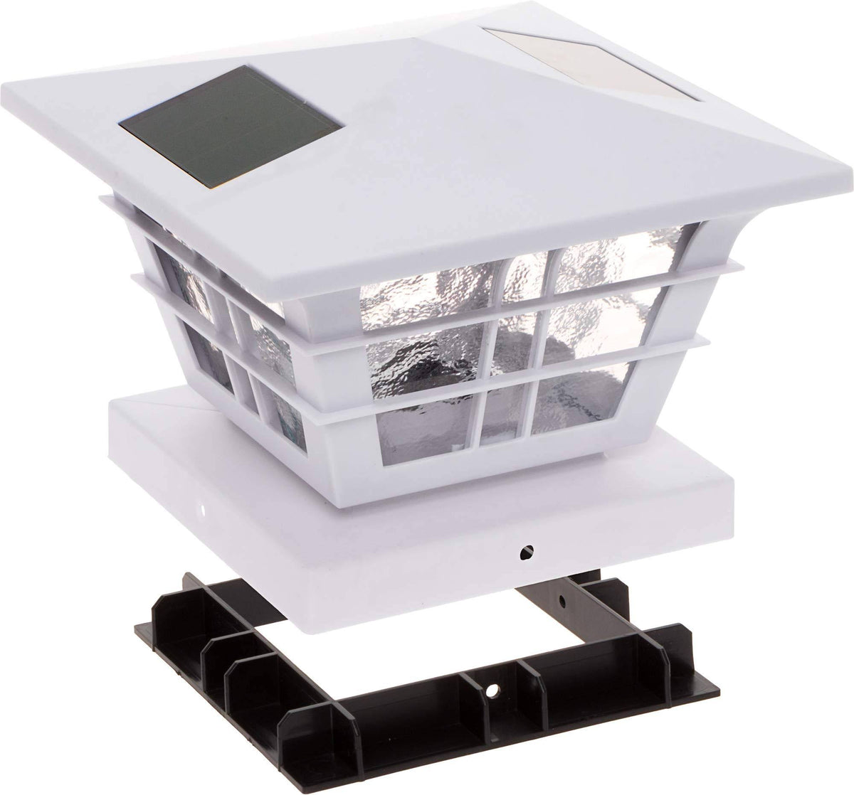 White Solar Post Cap Light with Base Adapter 12 Pack E871992