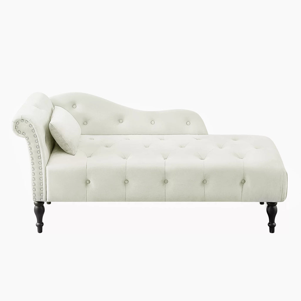 Velvet Chaise Lounge with Pillow F599542