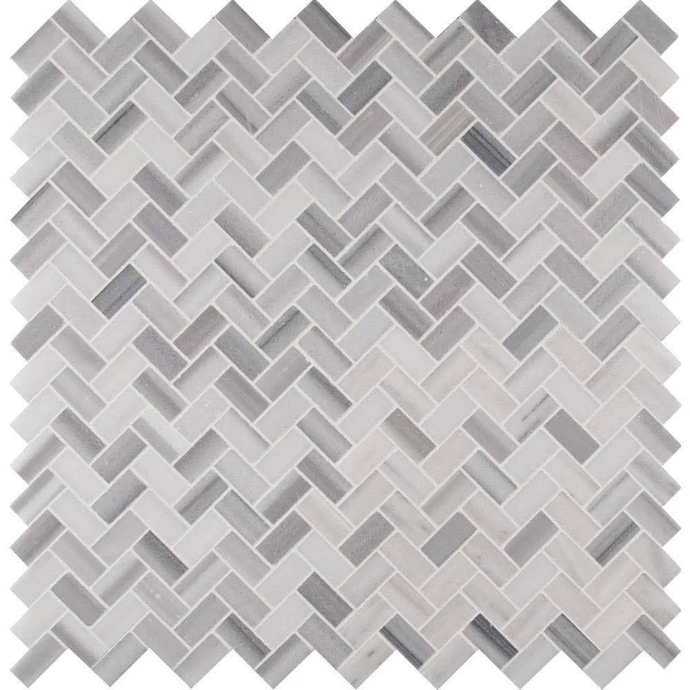 12 in. x 12 in. x 10 mm Polished Marble Mosaic Tile G265