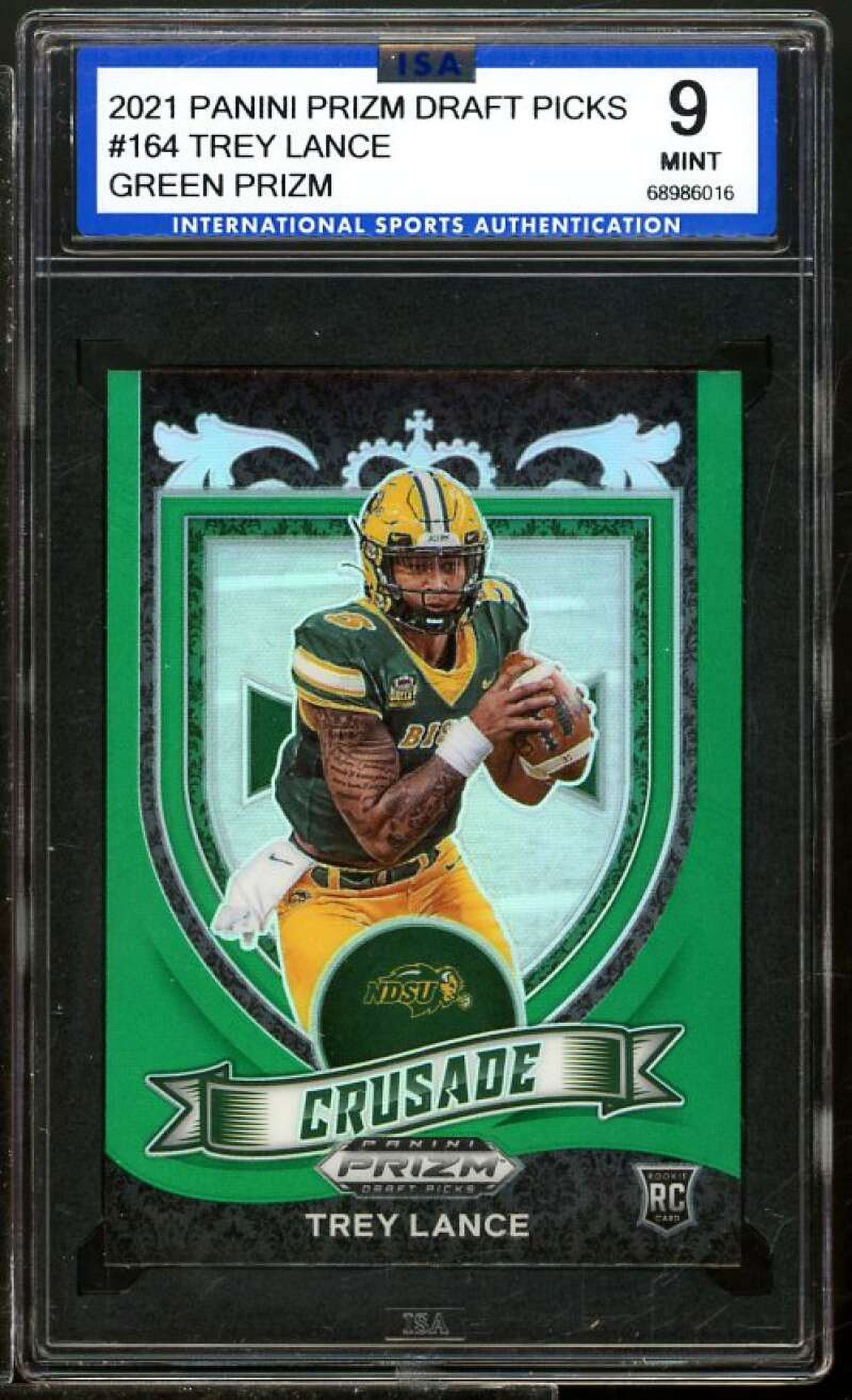 2021 Panini Prizm Draft Picks Green Prizm #164 ISA 9 MINT Rookie Card E940