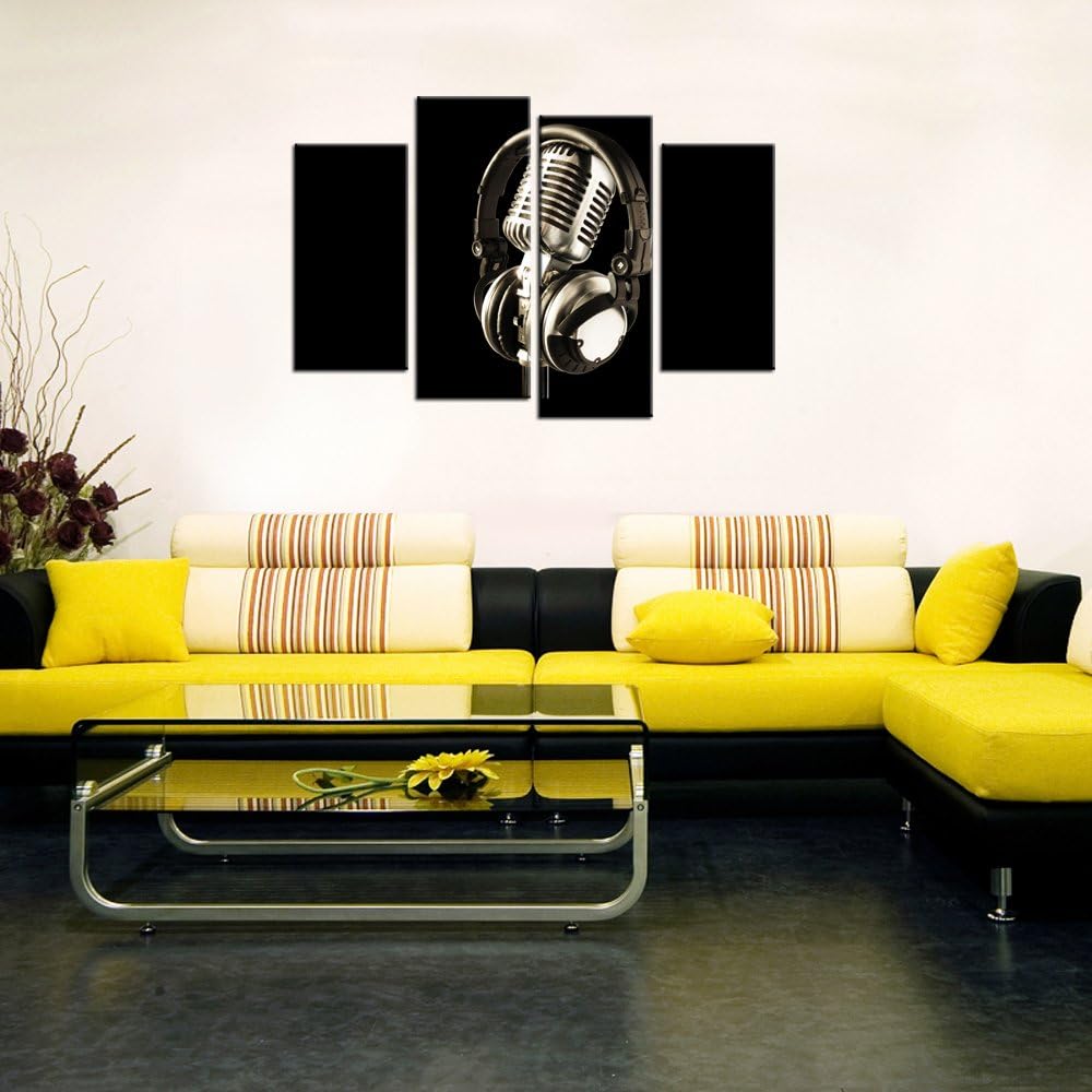 Black and White Framed Canvas Wall Art 4 Panels T666723