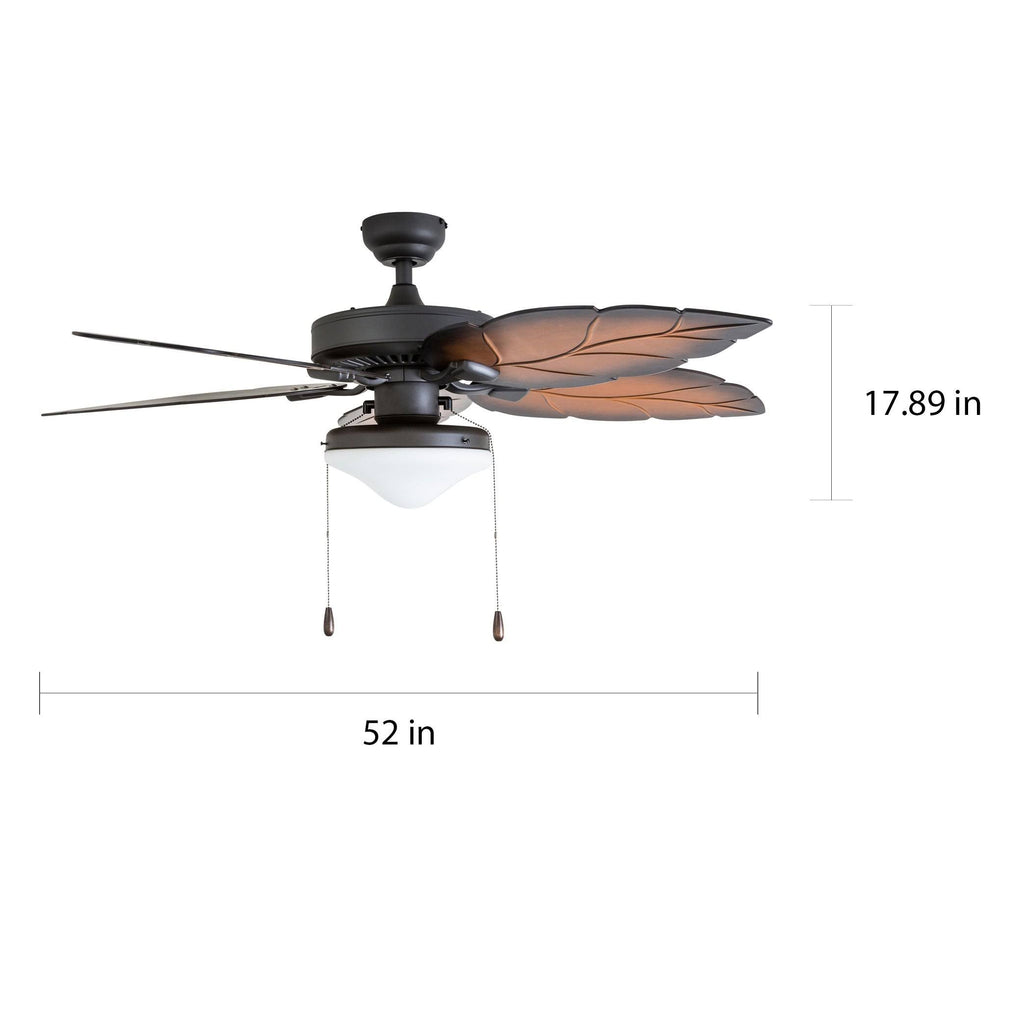 Tropical Aged Bronze Mocha Globe Ceiling Fan with 3-Speed Remote (52-inch) C7515