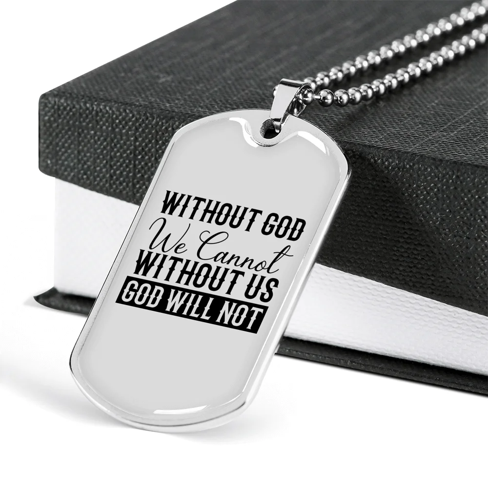 Christian Necklace Stainless Steel Dog Tag 24" Chain X666