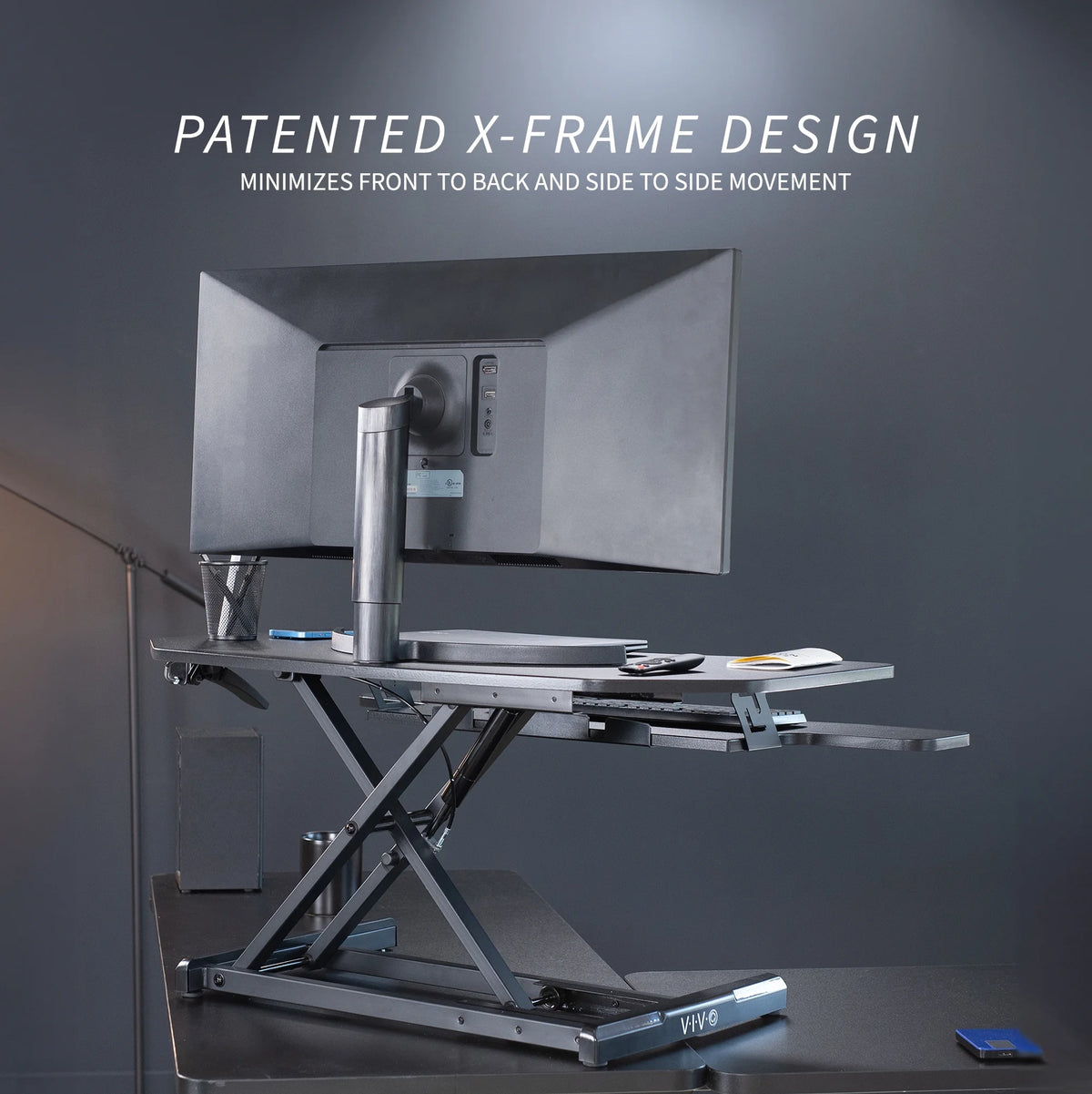 Black Corner Height Adjustable Standing Desk L69094