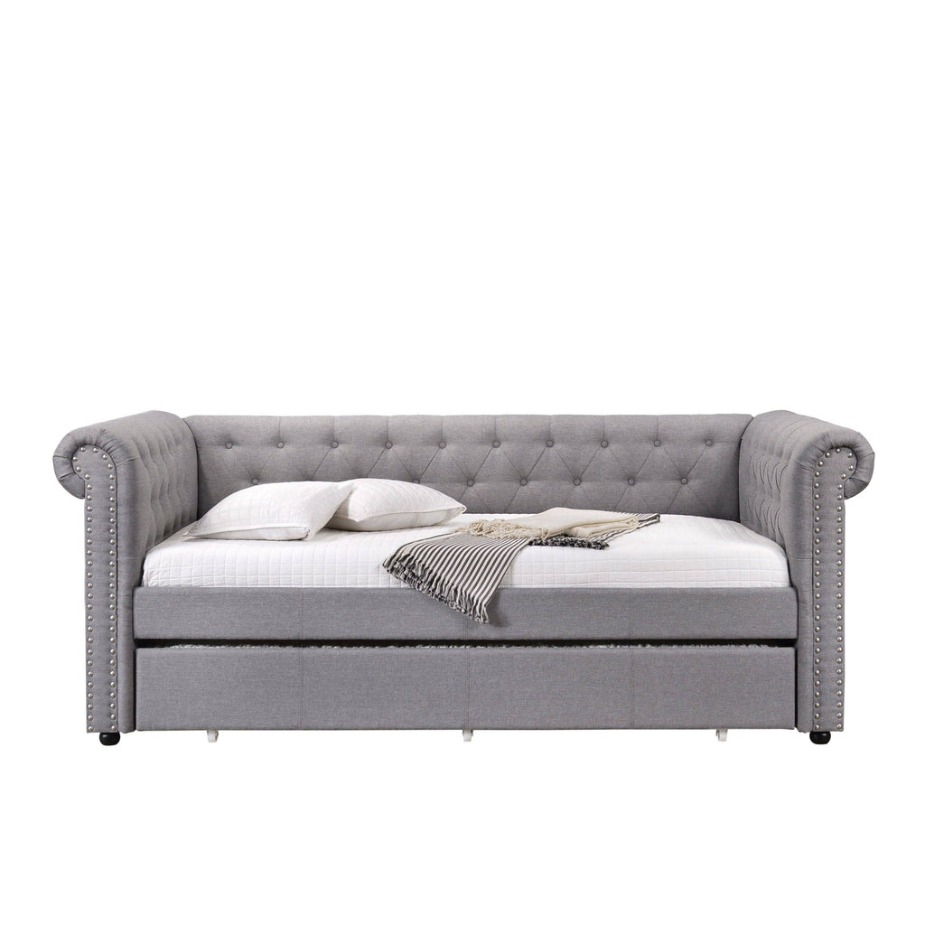 Smoke Gray Fabric Daybed u0026 Trundle - Twin W14383