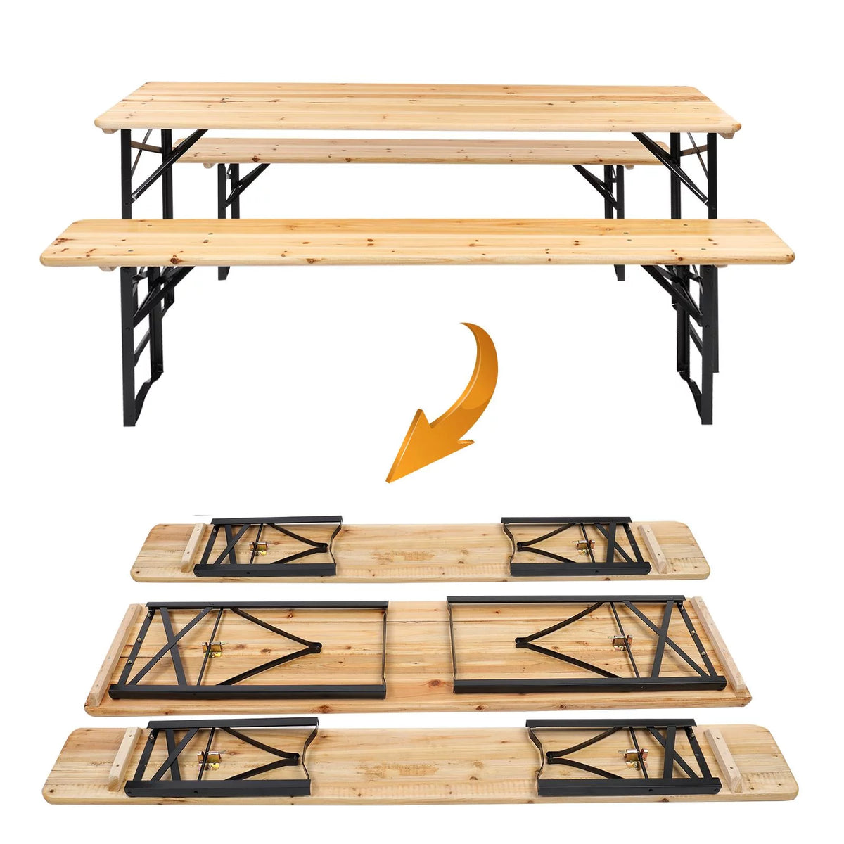 3-Piece Outdoor Folding Picnic Table Bench Set B1320