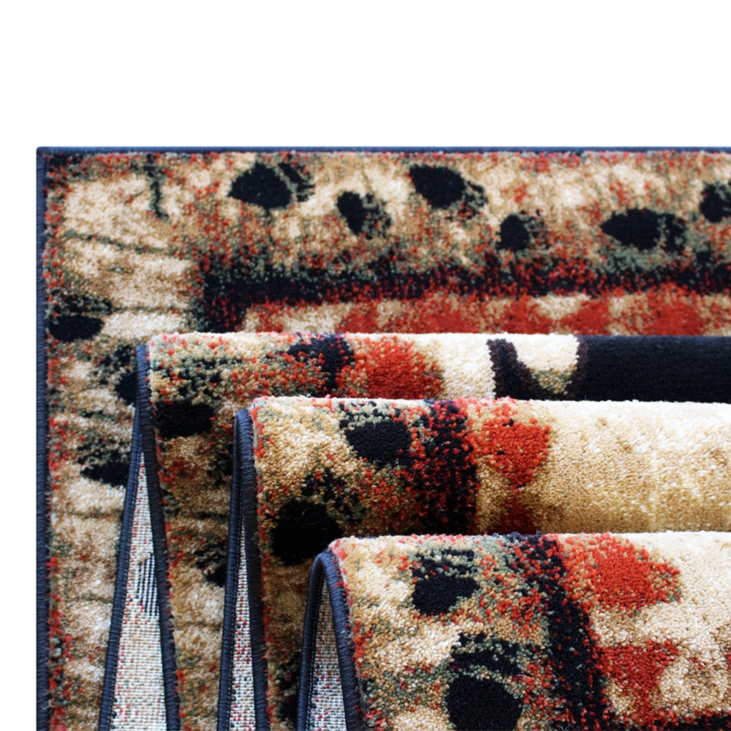 Rustic Cabin Theme Accent Rug with Bear and Cub Design Y758634