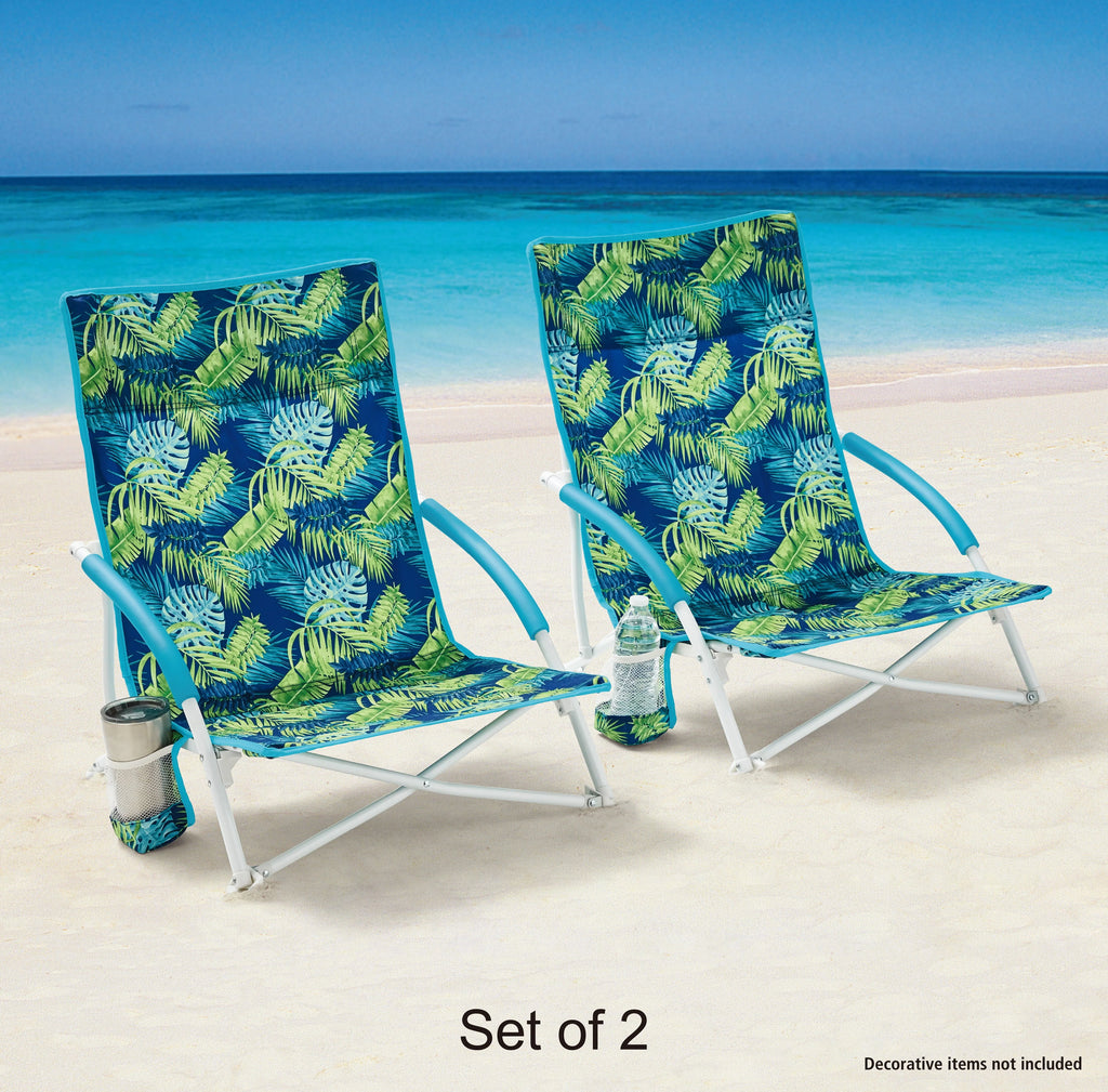 2-Pack Folding Low Seat Arm Chair with Carry Bag N965475
