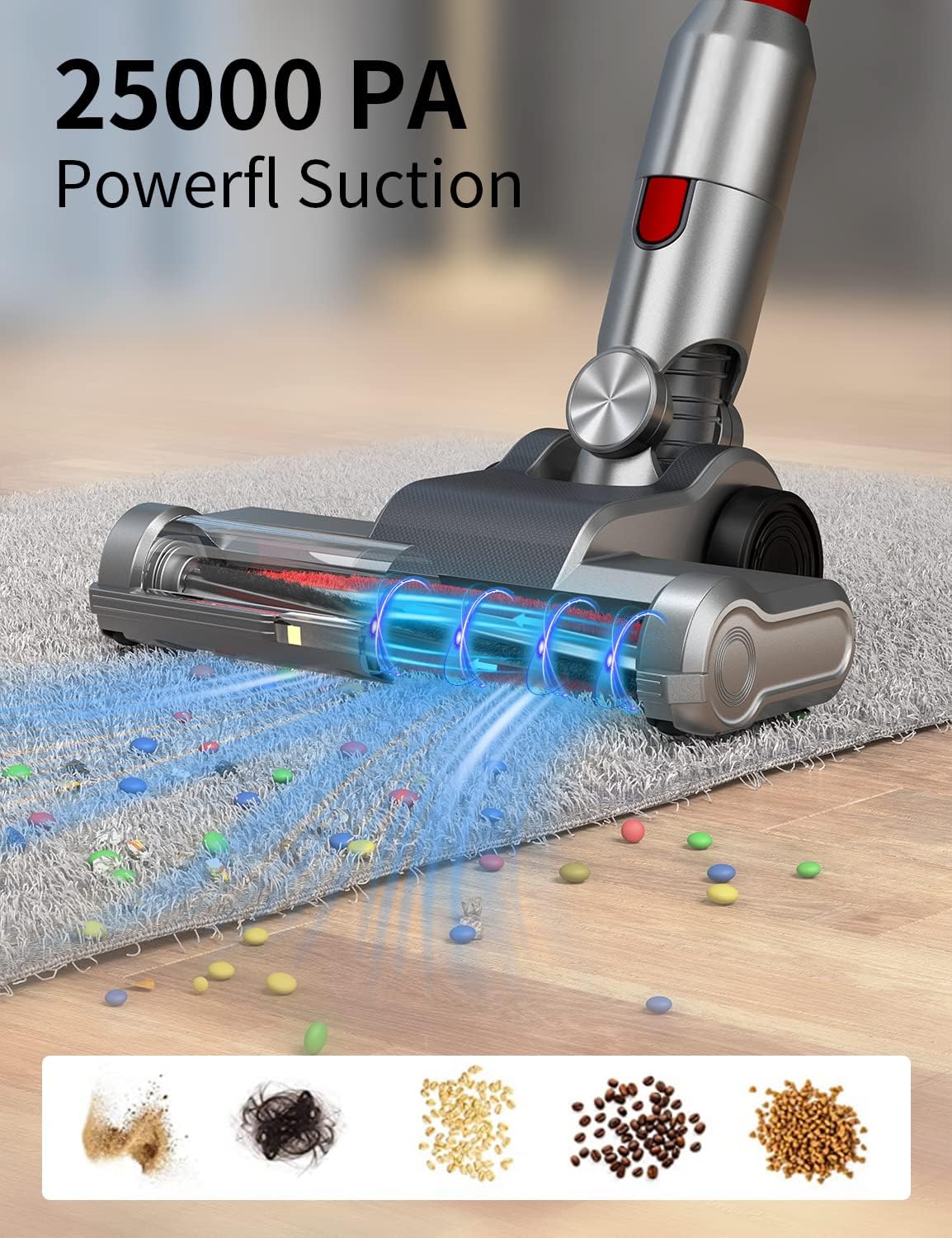 Cordless Stick Vacuum with 25Kpa Suction, 40min Runtime V219855