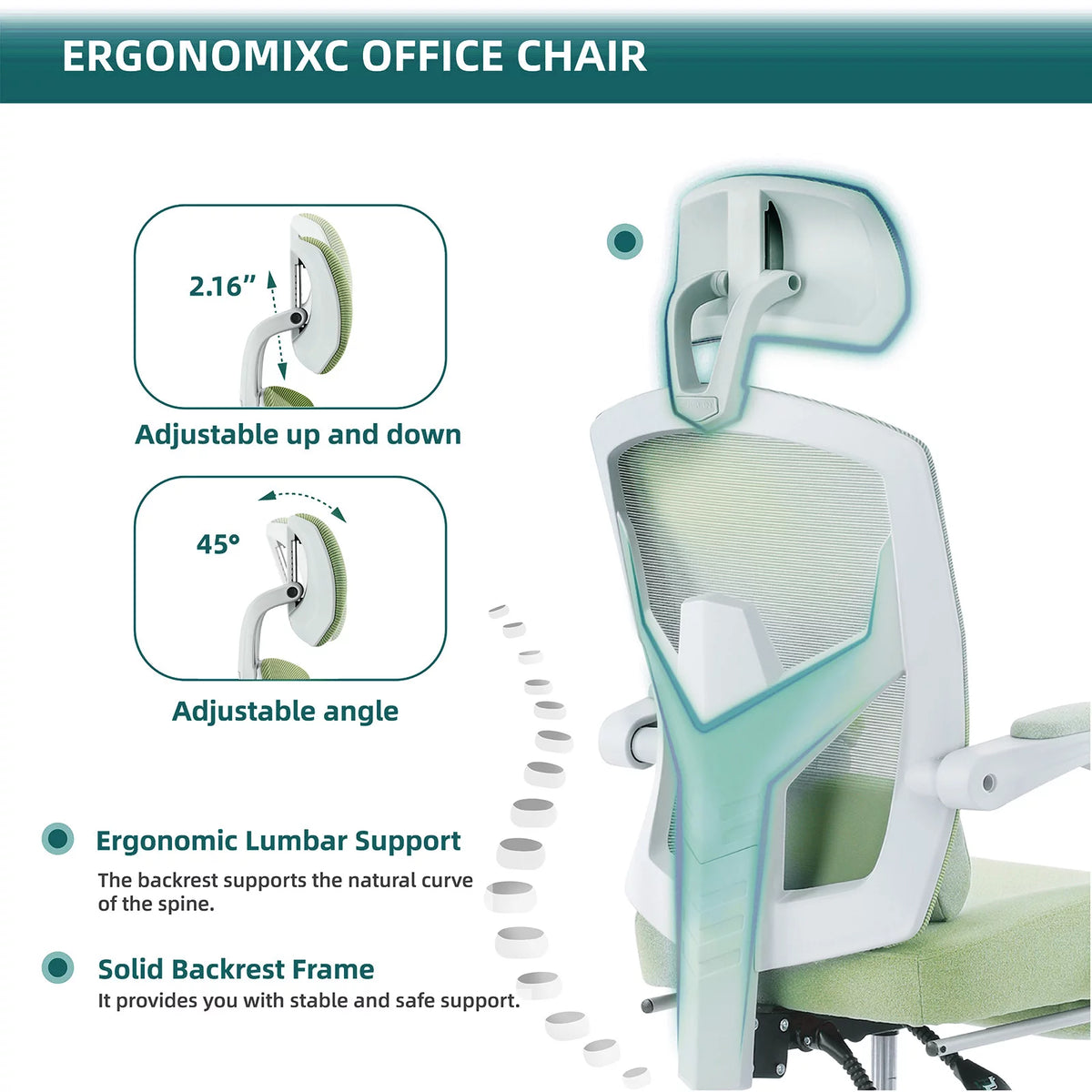 Ergonomic Mesh Office Chair with Lumbar Support M595