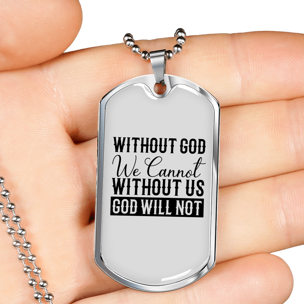 Christian Necklace Stainless Steel Dog Tag 24" Chain X666