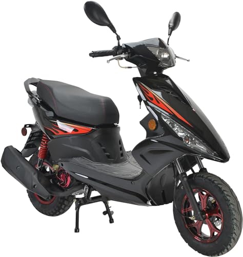 150cc Gas Moped Scooter with 10 inches Aluminum Wheels Black U117660