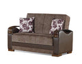 Brown Convertible Sofa Bed with Storage Space Includes 2 Pillows R71272