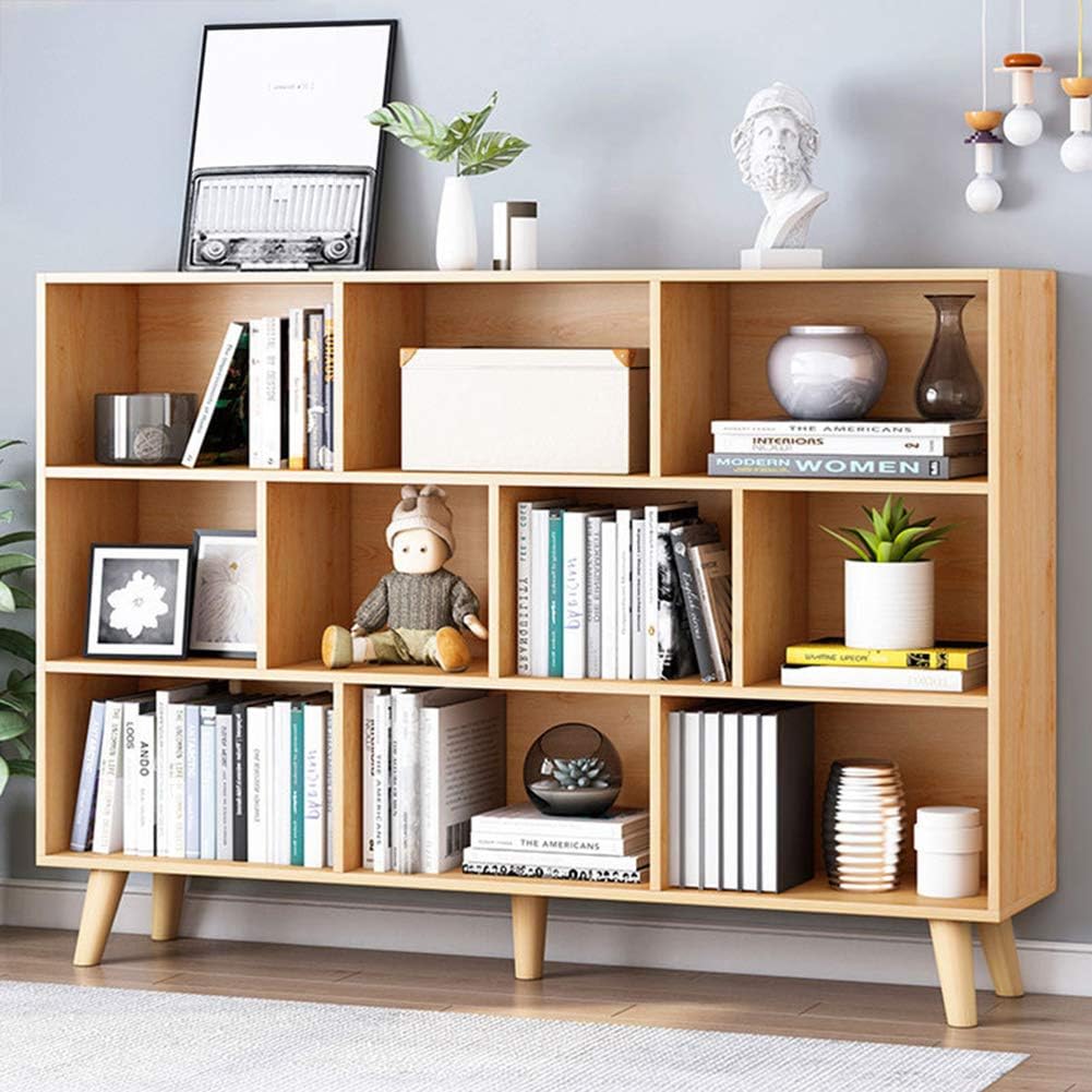 Warm White 3-Tier 5 Cube Wooden Bookshelf N45256