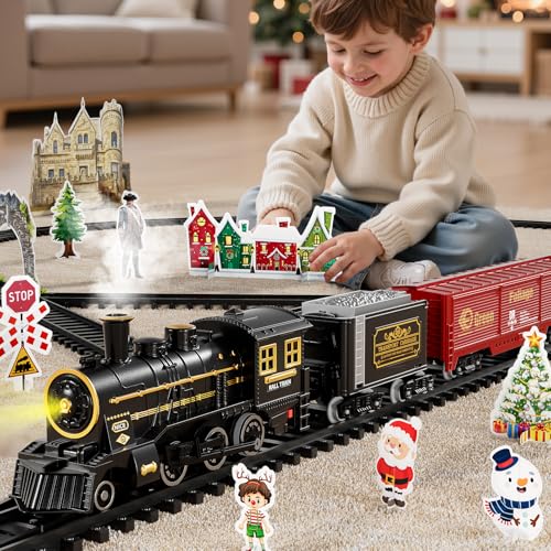 Large Electric Train Set with Realistic Sound, Lights and Smoke N662