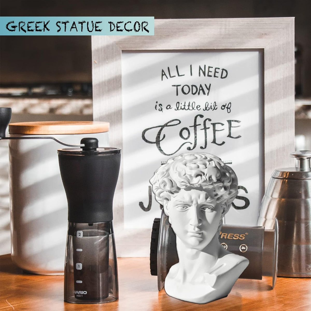 Greek Statue of David Head Bust Sculpture Figurine A369