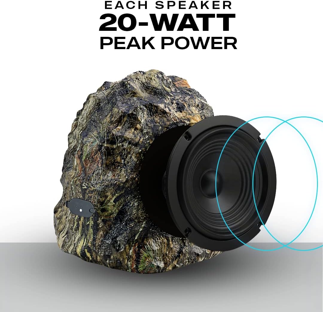IPX5 Waterproof 20W Outdoor Rock Speakers Pair F245